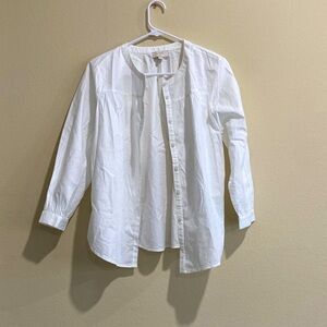 No Collar White Button Down